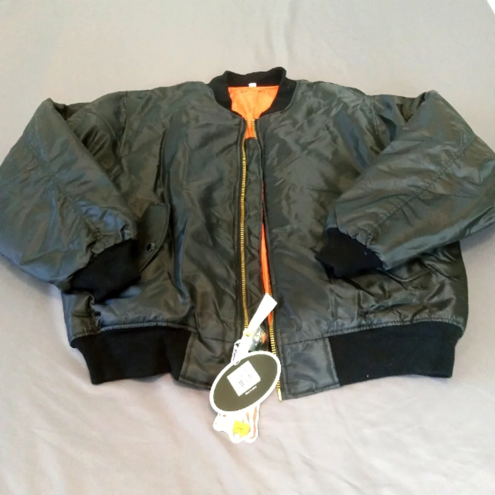 MA-1 NWT Rothco Flight Military Lightweight Field New Bomber Black Orange Jacket - Picture 1 of 8